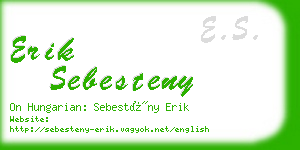 erik sebesteny business card